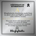 BlingbyAnvika certificate of authenticity for 925 sterling silver and cubic zirconia jewelry
