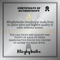 BlingbyAnvika certificate of authenticity for 925 sterling silver and cubic zirconia jewelry
