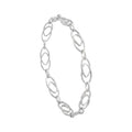 BlingbyAnvika men's polished 925 sterling silver oval link bracelet with textured detail.