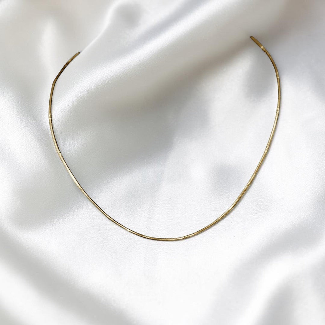 BlingbyAnvika 925 Sterling Silver Rose Gold plated delicate snake chain necklace with shimmering finish.