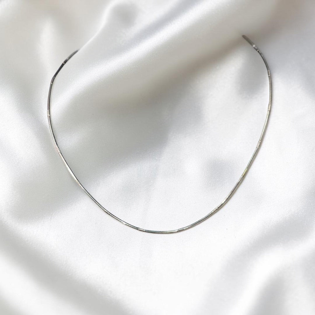 BlingbyAnvika 925 Sterling Silver Rose Gold plated delicate snake chain necklace with shimmering finish.