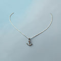 BlingbyAnvika 925 Sterling Silver Anchor Pendant with cubic zirconia accents.