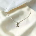 BlingbyAnvika 925 Sterling Silver Anchor Pendant necklace with cubic zirconia accents, delicate chain.