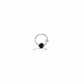 BlingbyAnvika 925 sterling silver nose ring featuring a faceted black bead and a small silver ball detail.
