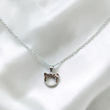 BlingbyAnvika cute cat pendant adorned with cubic zirconia stones.