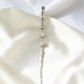 BlingbyAnvika 925 Sterling Silver Chain Bracelet with cubic zirconia accents and polished beads. Elegant, delicate, and sophisticated.
