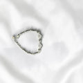 BlingbyAnvika 925 Sterling Silver chain bracelet with cubic zirconia and polished beads. Elegant design.