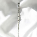 BlingbyAnvika 925 Sterling Silver Chain Bracelet with cubic zirconia accents and polished beads. Elegant and delicate design.