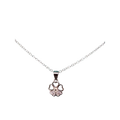 BlingbyAnvika sterling silver necklace with a four-leaf clover pendant featuring heart-shaped petals and cubic zirconia.