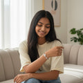BlingbyAnvika 925 sterling silver bracelet with two sparkling heart charms, perfect for gifting.