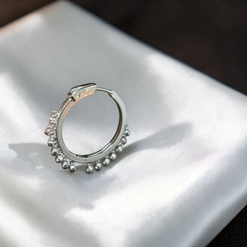 BlingbyAnvika sterling silver hoop earrings with cubic zirconia and dangling beads. Elegant, sparkling, and lightweight.