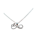 BlingbyAnvika silver infinity love pendant with cubic zirconia and interlocking rings.