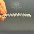 BlingbyAnvika 925 sterling silver bracelet featuring an elegant leaf design with shimmering stones.