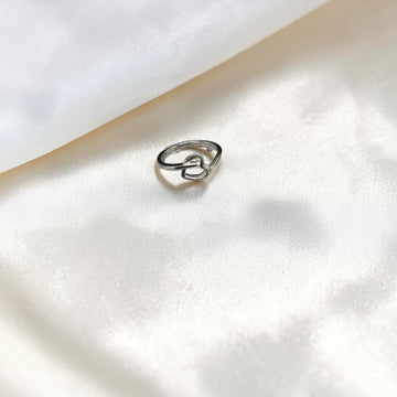 BlingbyAnvika delicate sterling silver open heart ring, minimalist and romantic.