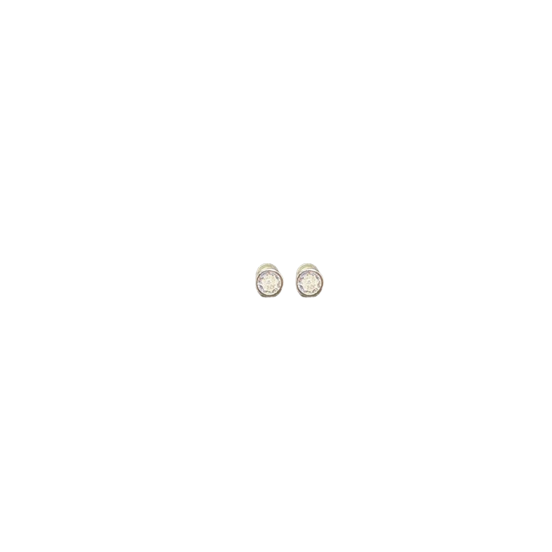 BlingbyAnvika classic sterling silver stud earrings with cubic zirconia stones, perfect for everyday wear.