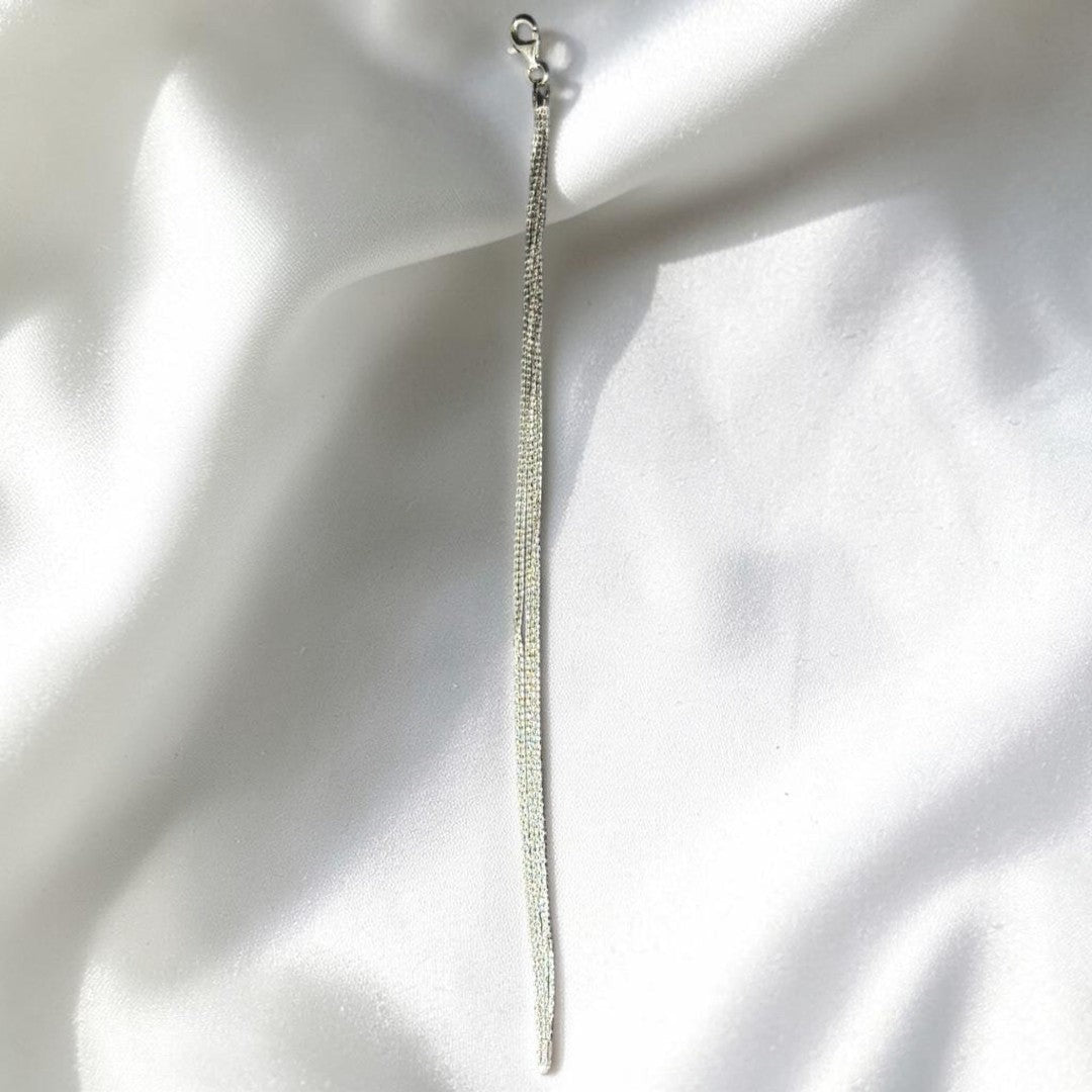 BlingbyAnvika 925 silver multi-strand chain bracelet with adjustable clasp, delicate and sparkling.