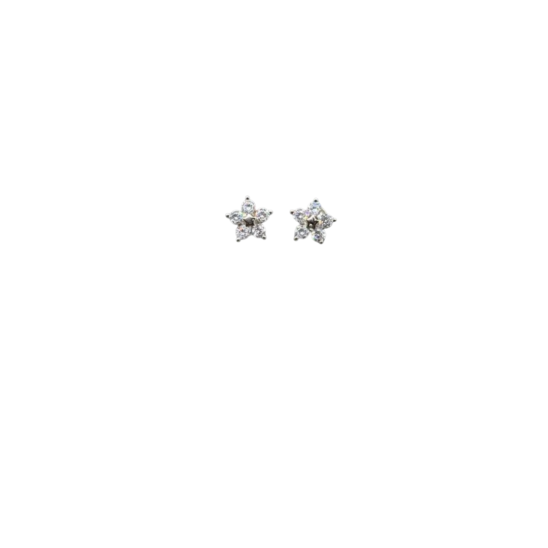 BlingbyAnvika 925 sterling silver star stud earrings with cubic zirconia stones.