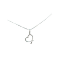 BlingbyAnvika sterling silver heart pendant necklace with cubic zirconia accent stones on a delicate chain.