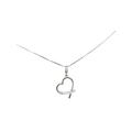 BlingbyAnvika sterling silver heart pendant necklace with cubic zirconia accent stones on a delicate chain.