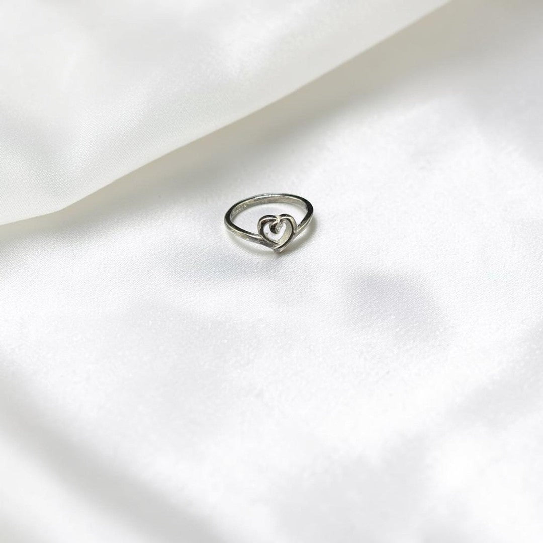 BlingbyAnvika sterling silver open heart ring, delicate and polished, perfect for everyday wear or gifting.