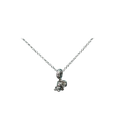 BlingbyAnvika sterling silver teddy bear charm necklace with delicate chain and textured paws.