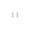 BlingbyAnvika sterling silver stud earrings featuring three sparkling AAA-grade zircon stones in a vertical design.