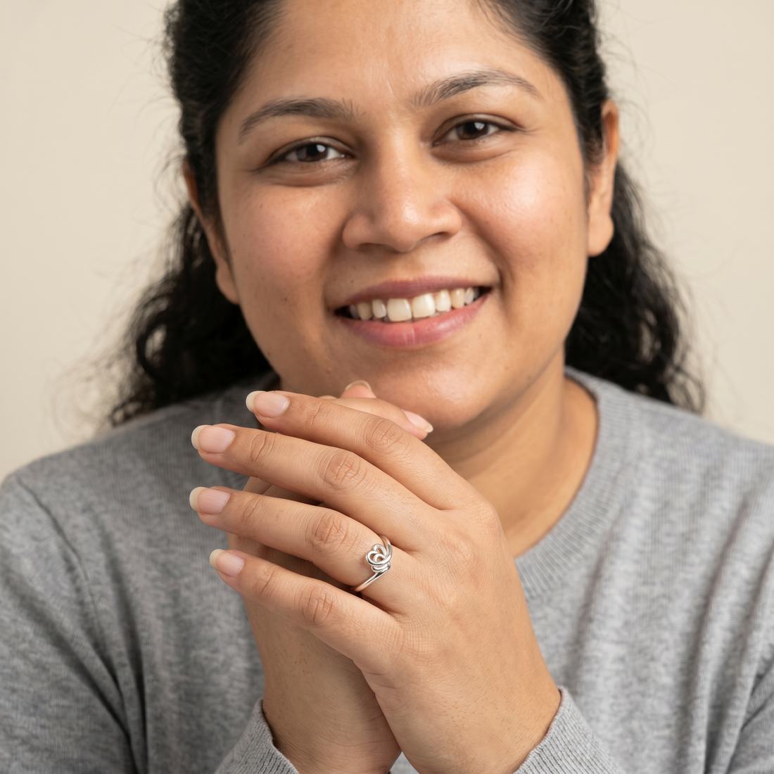BlingbyAnvika elegant sterling silver double heart ring, perfect for everyday wear or gifting.