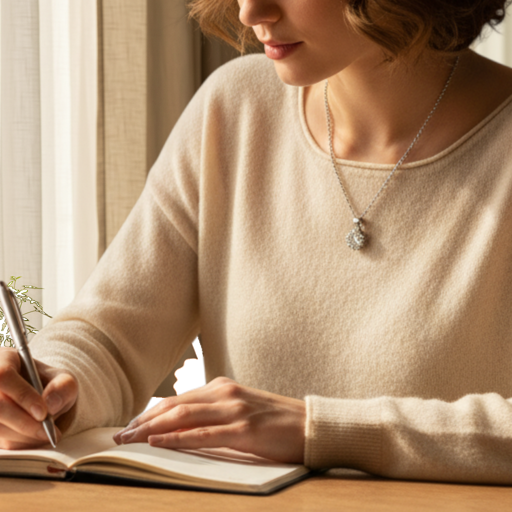 BlingbyAnvika sterling silver necklace with a sparkling cubic zirconia solitaire pendant. Delicate chain, timeless design.