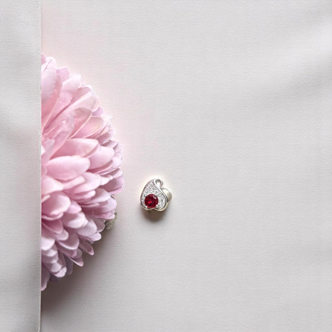 925 Silver Red Stone Earrings